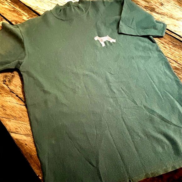 Boundary Line Other - VTG Boundary Line Shirt USA Made Embroidered Terrier Dog Mock Neck Men’s SZ M